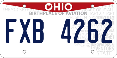 OH license plate FXB4262