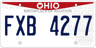 OH license plate FXB4277