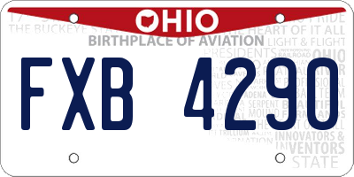 OH license plate FXB4290