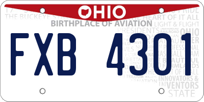 OH license plate FXB4301