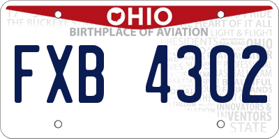 OH license plate FXB4302