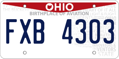 OH license plate FXB4303