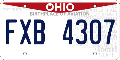 OH license plate FXB4307