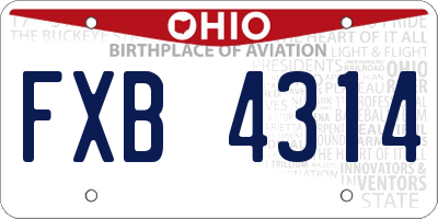 OH license plate FXB4314