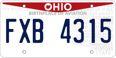 OH license plate FXB4315