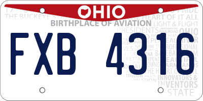 OH license plate FXB4316