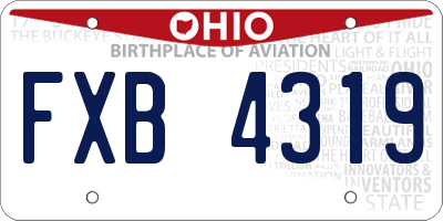 OH license plate FXB4319