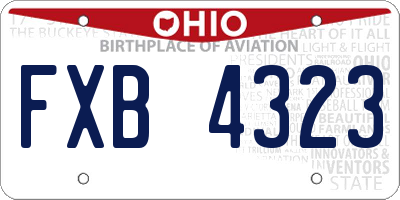 OH license plate FXB4323