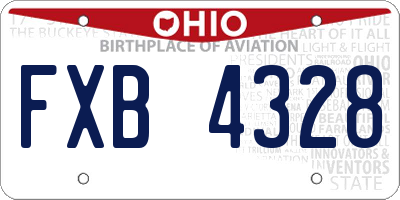 OH license plate FXB4328