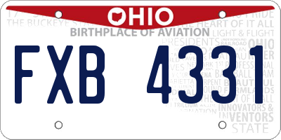 OH license plate FXB4331