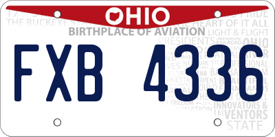 OH license plate FXB4336