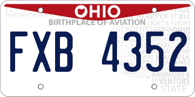 OH license plate FXB4352
