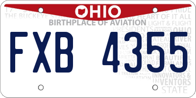 OH license plate FXB4355