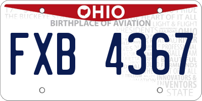 OH license plate FXB4367