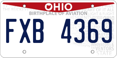 OH license plate FXB4369