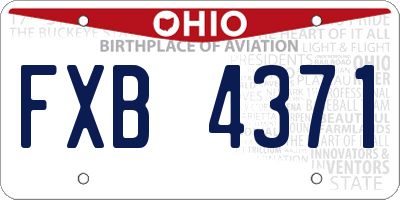OH license plate FXB4371