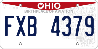 OH license plate FXB4379