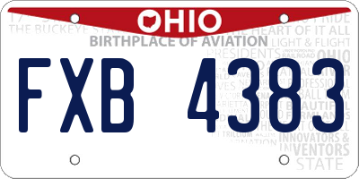 OH license plate FXB4383