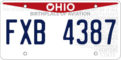OH license plate FXB4387