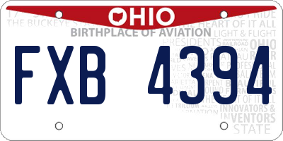 OH license plate FXB4394