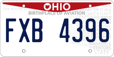 OH license plate FXB4396