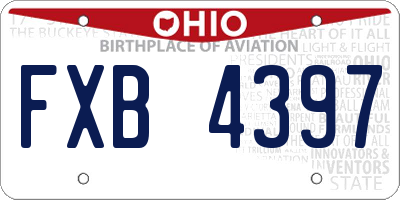 OH license plate FXB4397