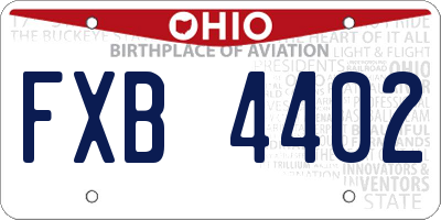 OH license plate FXB4402