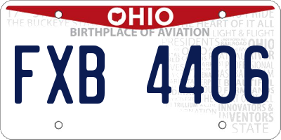 OH license plate FXB4406
