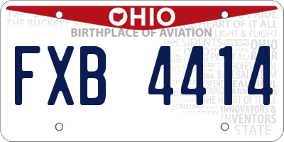 OH license plate FXB4414