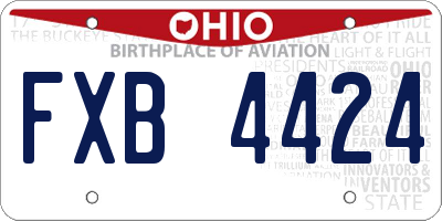 OH license plate FXB4424