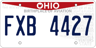 OH license plate FXB4427