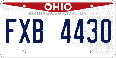 OH license plate FXB4430