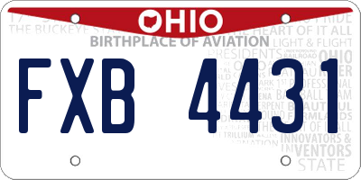 OH license plate FXB4431