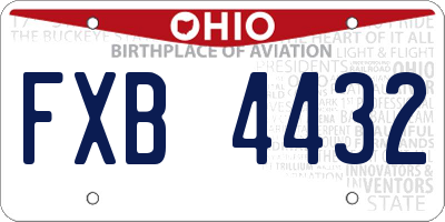 OH license plate FXB4432