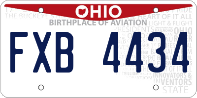 OH license plate FXB4434