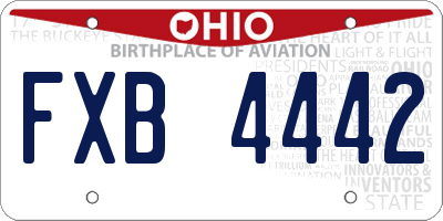 OH license plate FXB4442