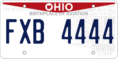 OH license plate FXB4444