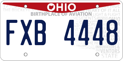 OH license plate FXB4448