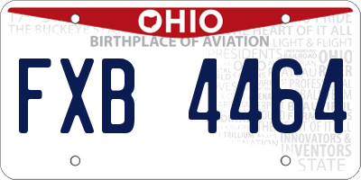 OH license plate FXB4464