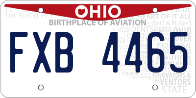 OH license plate FXB4465