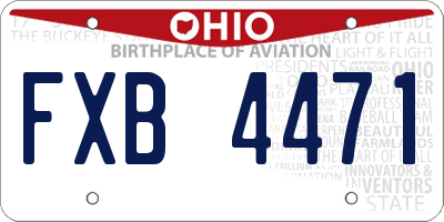 OH license plate FXB4471