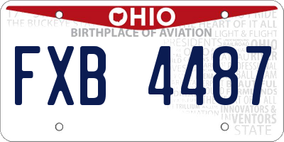 OH license plate FXB4487