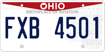 OH license plate FXB4501