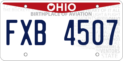 OH license plate FXB4507