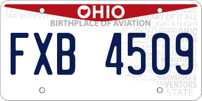 OH license plate FXB4509