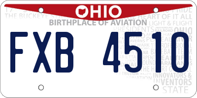 OH license plate FXB4510