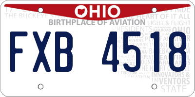 OH license plate FXB4518