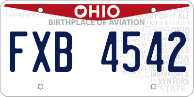 OH license plate FXB4542