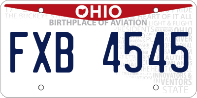 OH license plate FXB4545