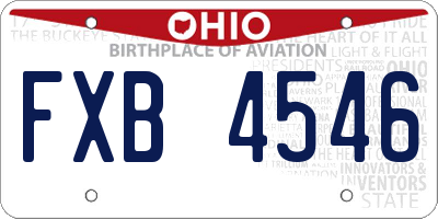 OH license plate FXB4546